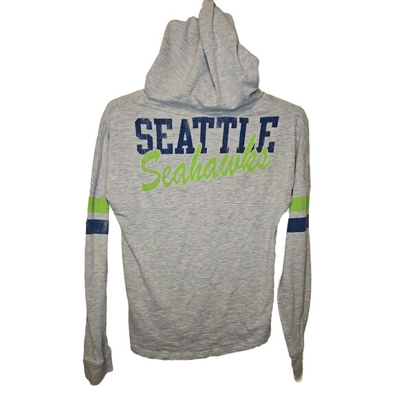 Seattle Seahawks NFL Lightweight Pullover Hoodie Gray Logo Girls Size L Large - Picture 2 of 8